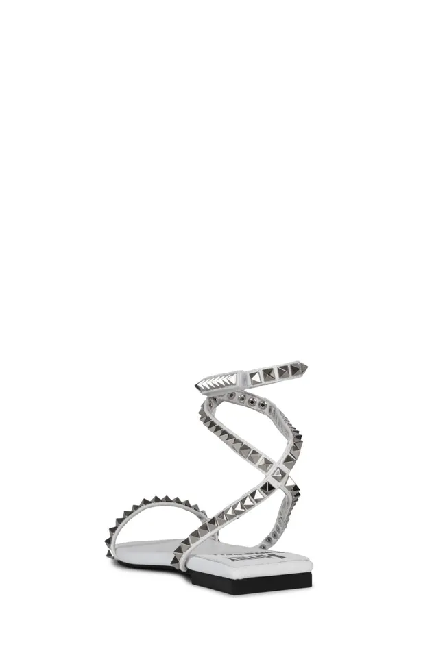 Women Flat Jeffrey Campbell LUXOR White Silver