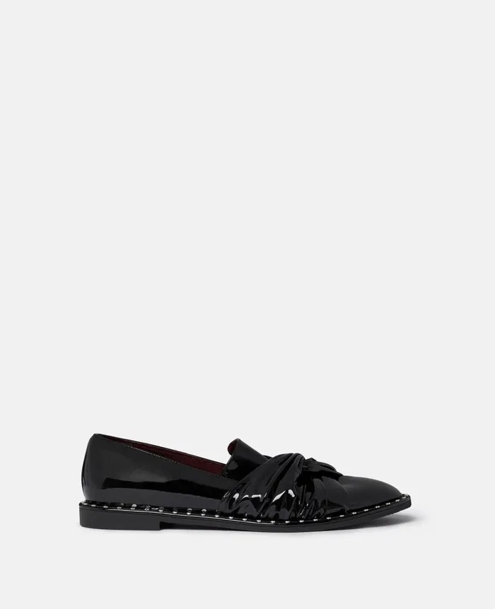 Women Flats Stella McCartney Falabella Twisted AlterMat Loafers Midnight Black