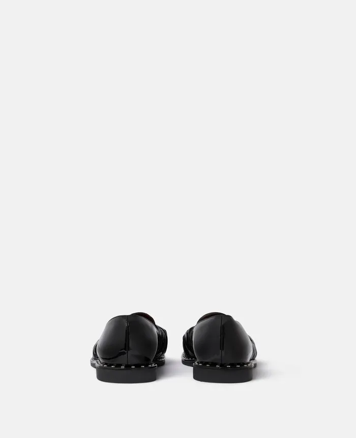 Women Flats Stella McCartney Falabella Twisted AlterMat Loafers Midnight Black