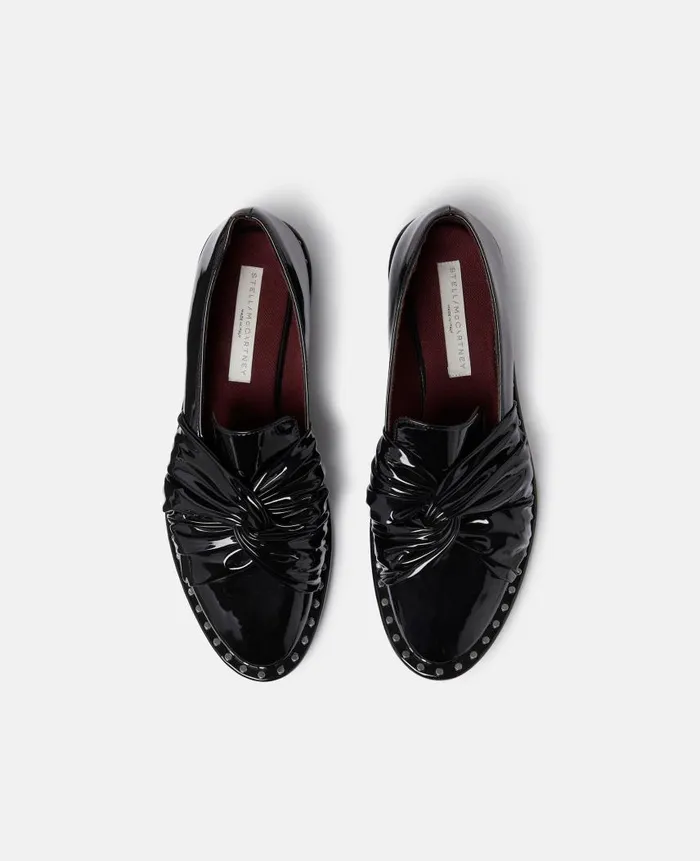 Women Flats Stella McCartney Falabella Twisted AlterMat Loafers Midnight Black