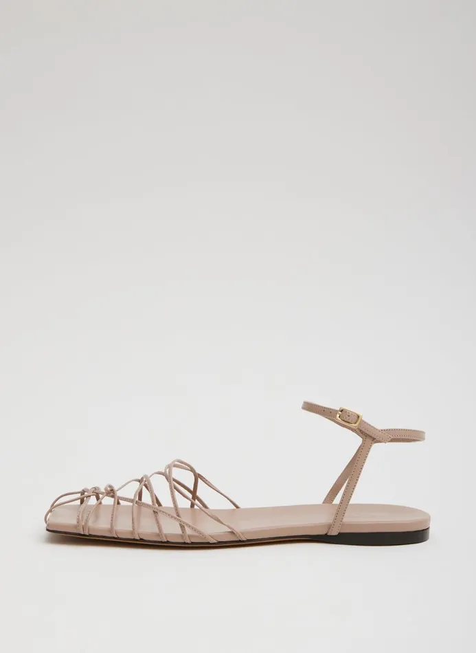 Women Flats Tibi Berneice Kidskin Sandal Nude