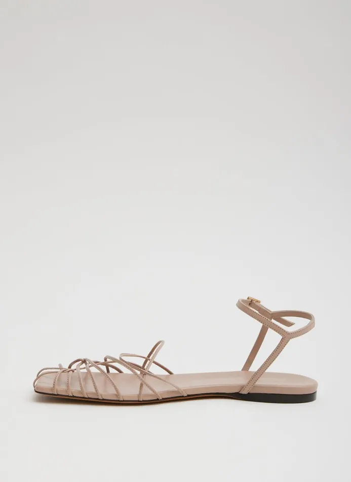 Women Flats Tibi Berneice Kidskin Sandal Nude