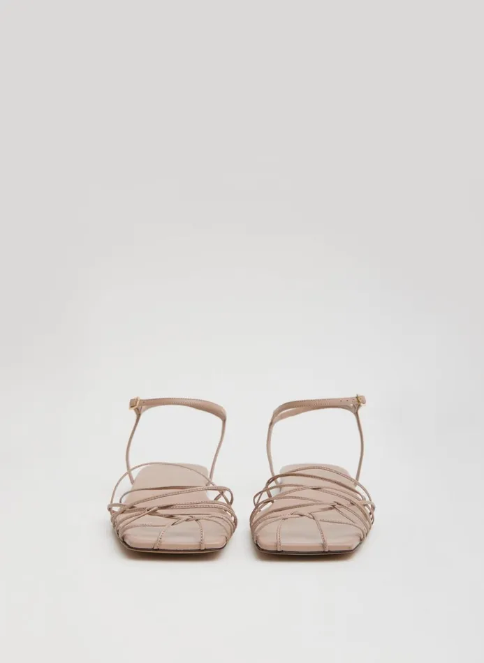 Women Flats Tibi Berneice Kidskin Sandal Nude