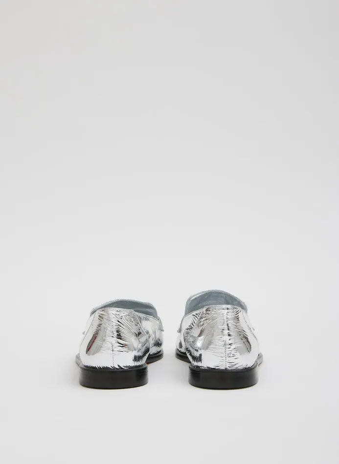 Women Flats Tibi Nacho Metallic Loafer Silver