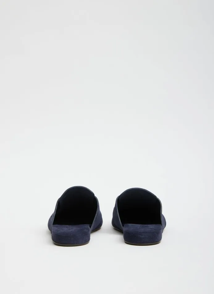 Women Flats Tibi Suede Granger Slide Navy