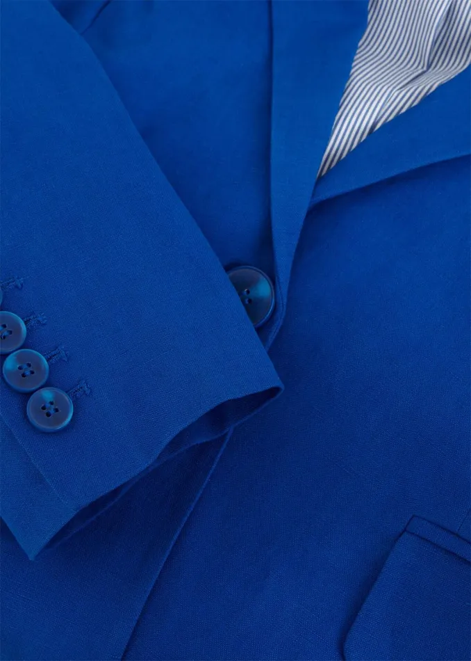 Women Fletcher Silk Linen Jacket Lapis Blue Hobbs Coats and Jackets