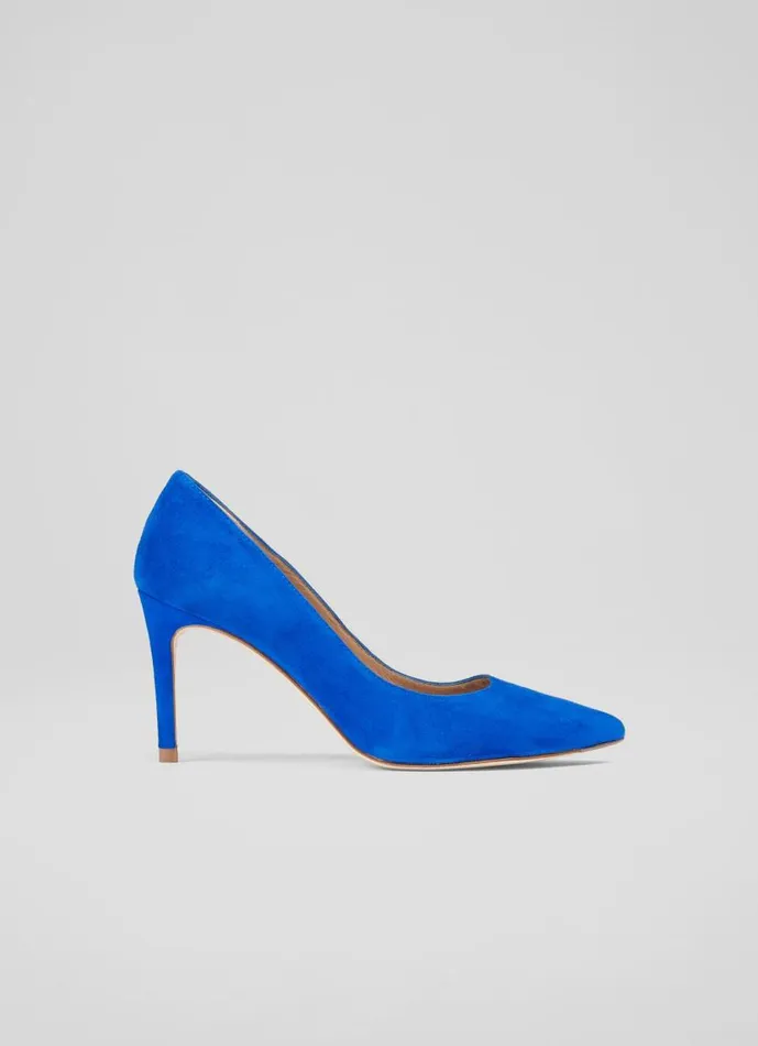Women Floret Blue Suede Pointed Toe Courts Blue LKBennett Court Shoes
