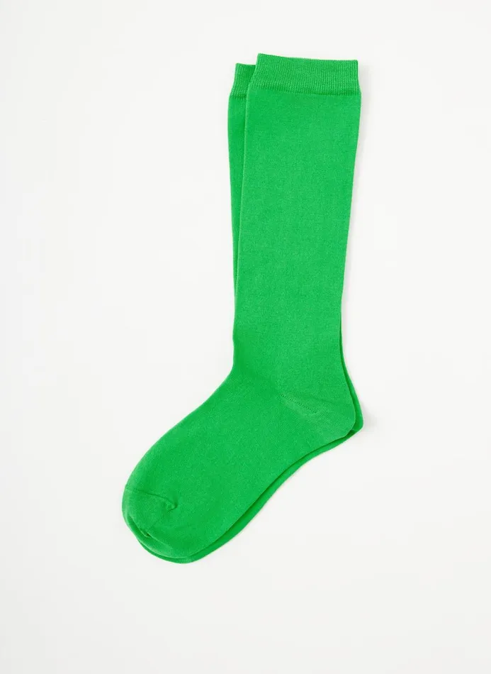 Women Fundamentals Tibi Classic Cotton Socks Bright Green