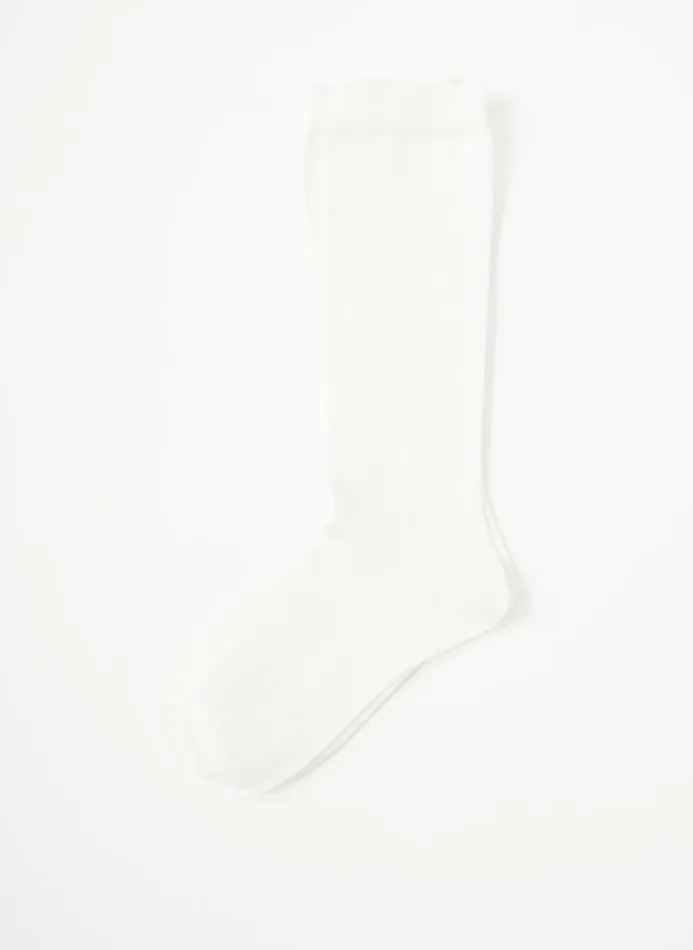 Women Fundamentals Tibi Classic Cotton Socks Ivory