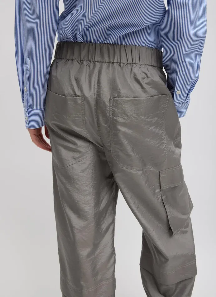 Women Fundamentals Tibi Crispy Nylon Wilt Pull On Jogger Grey