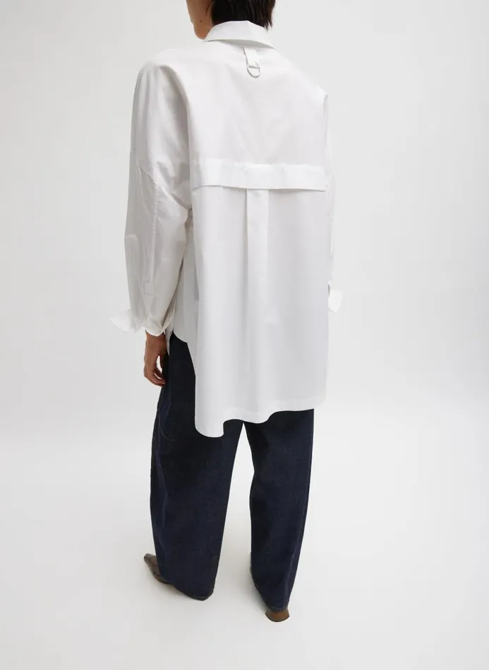 Women Fundamentals Tibi Gabe Oversized Shirt White