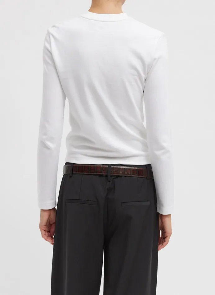 Women Fundamentals Tibi Perfect TShirt Shrunken VNeck White