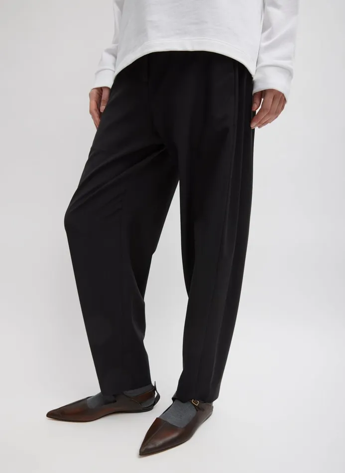 Women Fundamentals Tibi Tropical Wool Reese Sculpted Trouser Black