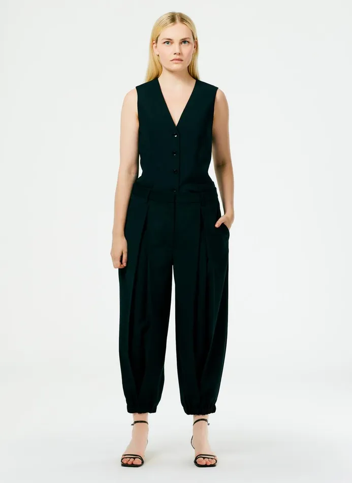 Women Fundamentals Tibi Tropical Wool Vest Black