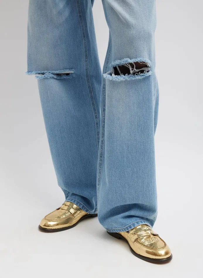 Women Fundamentals Tibi Vintage Wash Denim Ryder Jean Vintage Blue