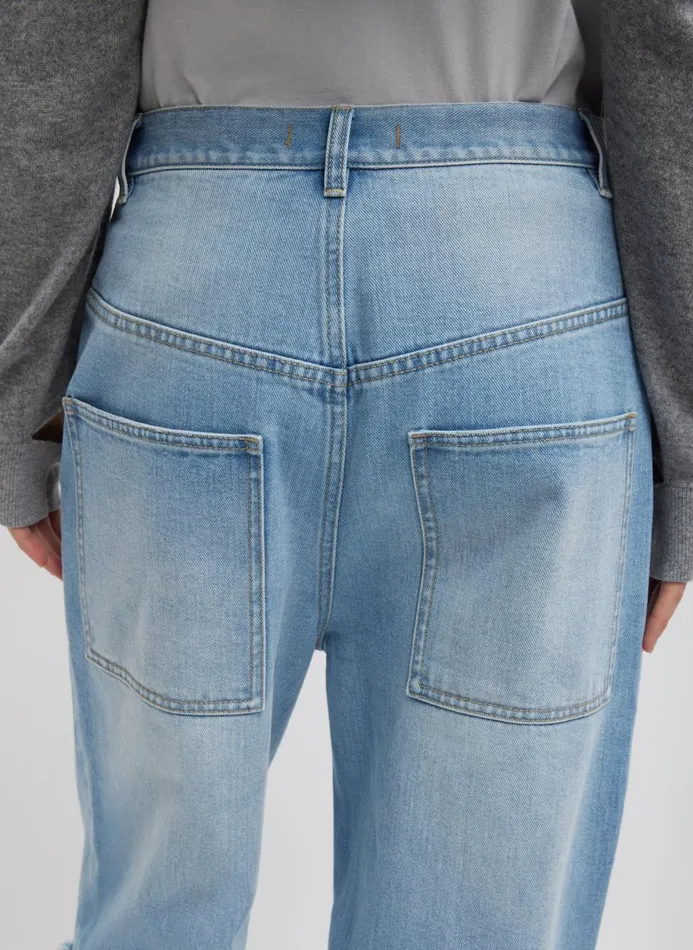 Women Fundamentals Tibi Vintage Wash Denim Ryder Jean Vintage Blue