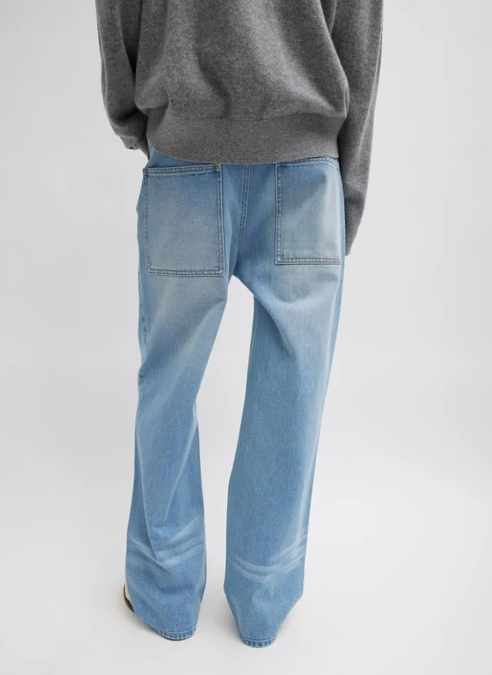 Women Fundamentals Tibi Vintage Wash Denim Ryder Jean Vintage Blue