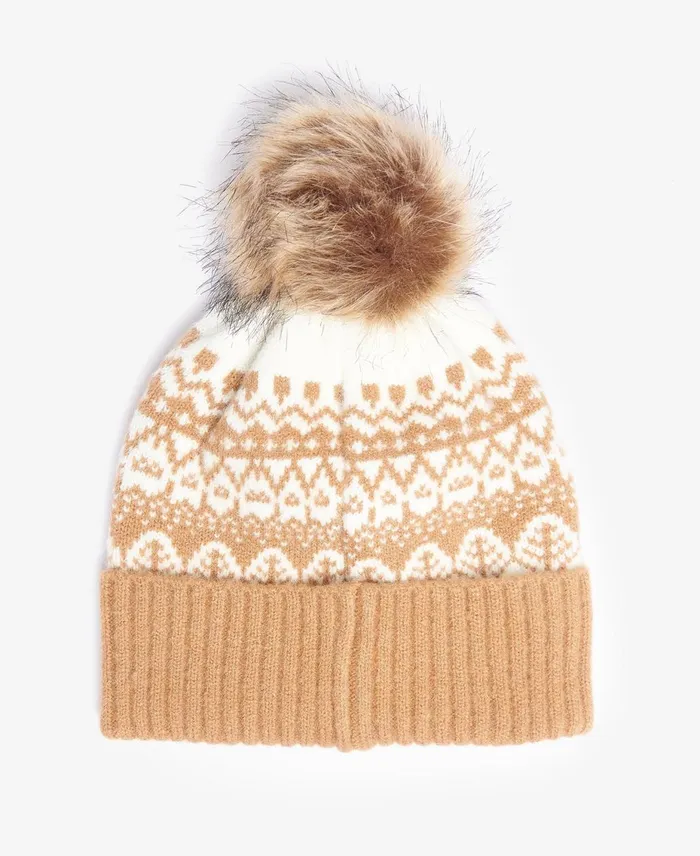 Women Hats Barbour Alpine Fairisle Pom Beanie Bronze Women Hats Barbour Alpine Fairisle Pom Beanie Bronze