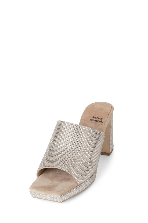 Women Heel Jeffrey Campbell CAVIARJS Nude Suede Champage