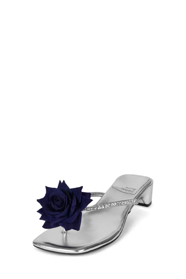 Women Heel Jeffrey Campbell PRIMROSE Silver Navy