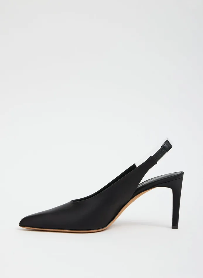 Women Heels Tibi Bartolome Satin Slingback Black