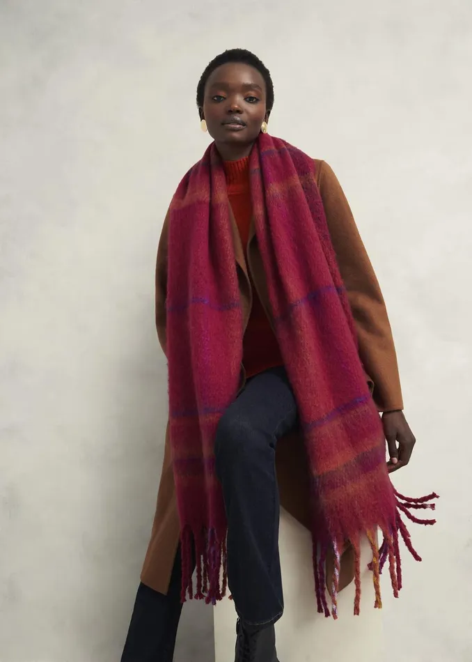 Women Helen Scarf Cranberry Pink Hobbs Scarves