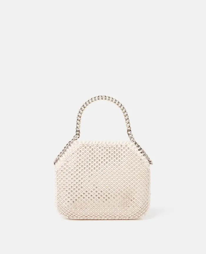 Women Iconic Falabella Stella McCartney Falabella Crystal Mesh Mini Tote Bag Almond