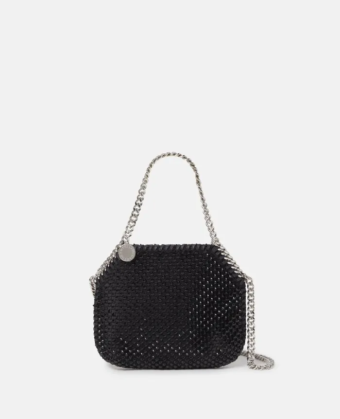 Women Iconic Falabella Stella McCartney Falabella Crystal Mesh Mini Tote Bag Black Women Iconic Falabella Stella McCartney Falabella Crystal Mesh Mini Tote Bag Black