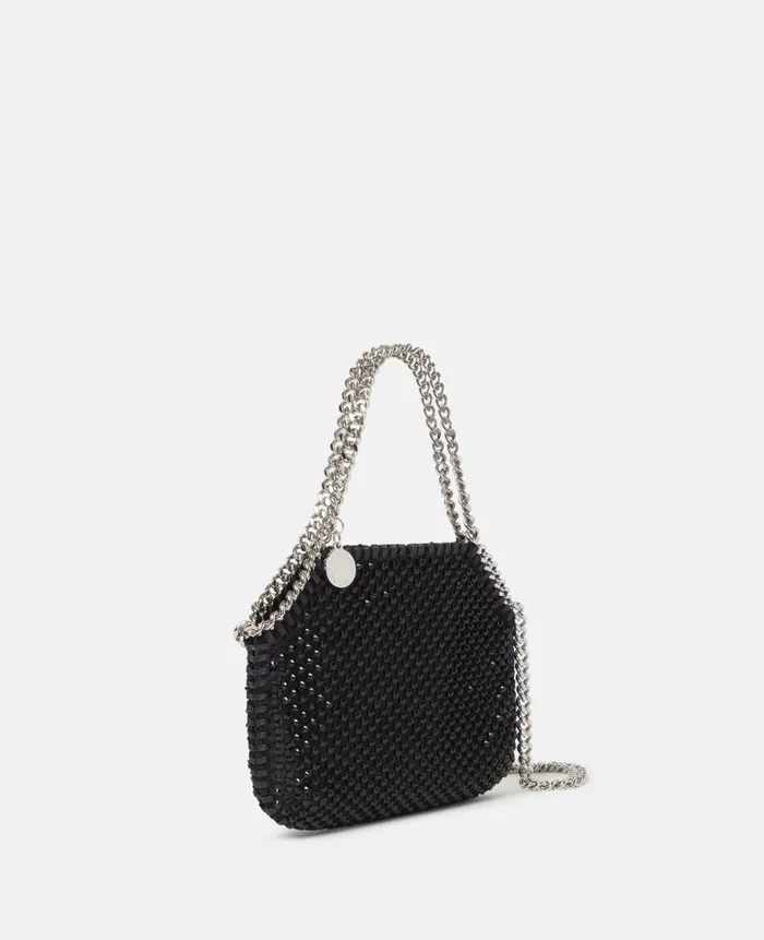 Women Iconic Falabella Stella McCartney Falabella Crystal Mesh Mini Tote Bag Black