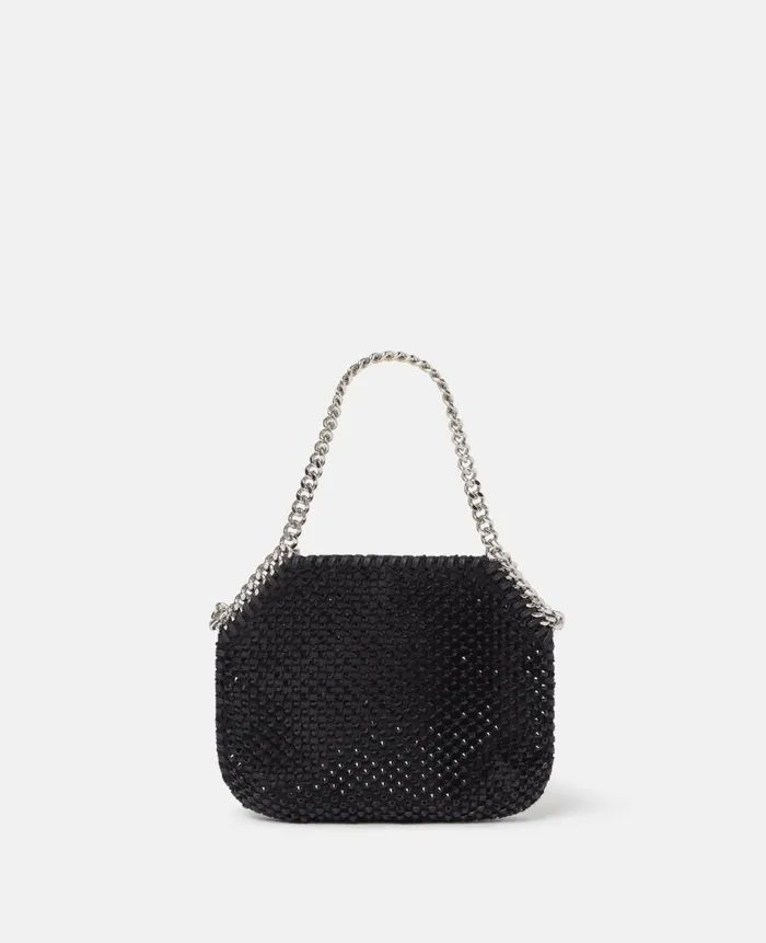 Women Iconic Falabella Stella McCartney Falabella Crystal Mesh Mini Tote Bag Black