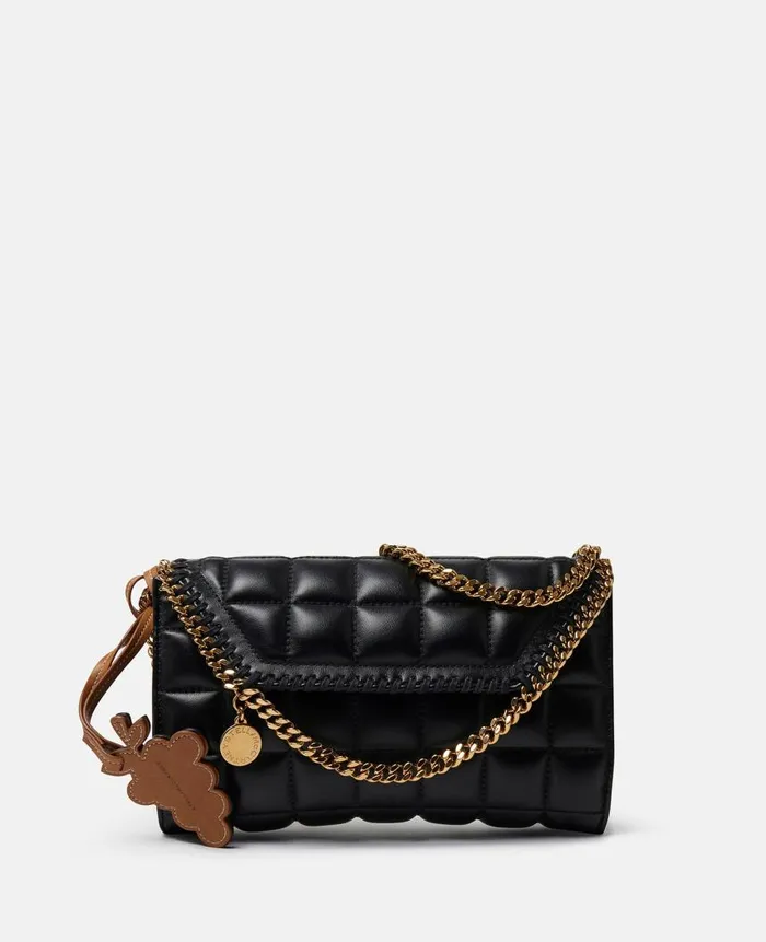 Women Iconic Falabella Stella McCartney Falabella Square Quilted Wallet Crossbody Bag Black Women Iconic Falabella Stella McCartney Falabella Square Quilted Wallet Crossbody Bag Black