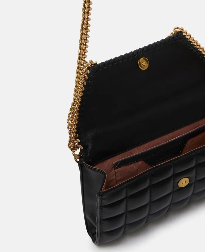 Women Iconic Falabella Stella McCartney Falabella Square Quilted Wallet Crossbody Bag Black