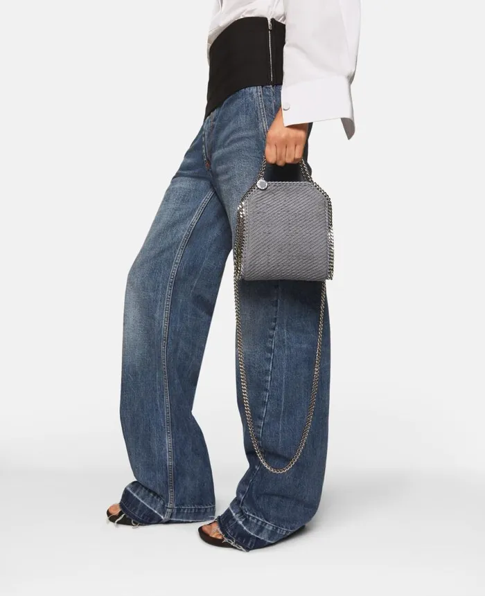 Women Iconic Falabella Stella McCartney Falabella Tiny Tote Bag Blue Grey