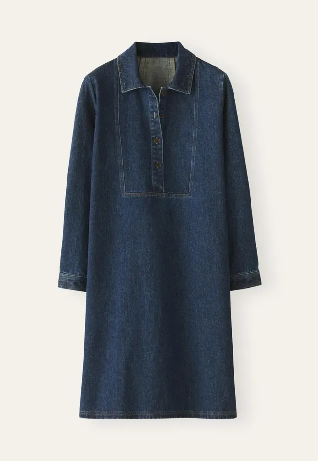 Women Indigodyed Dress Dark Denim Poetry Fashion Dresses and Skirts