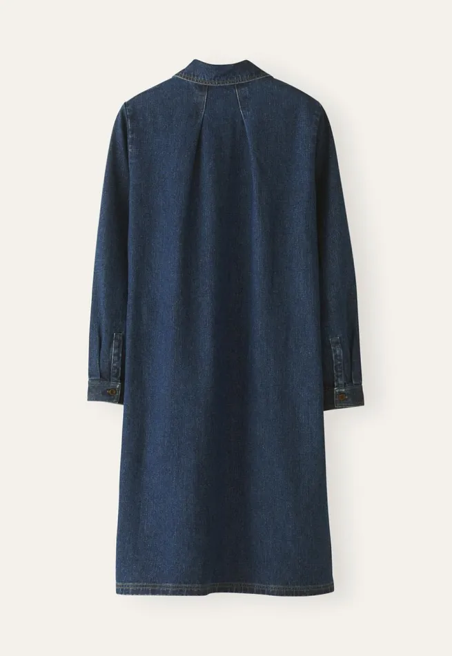 Women Indigodyed Dress Dark Denim Poetry Fashion Dresses and Skirts