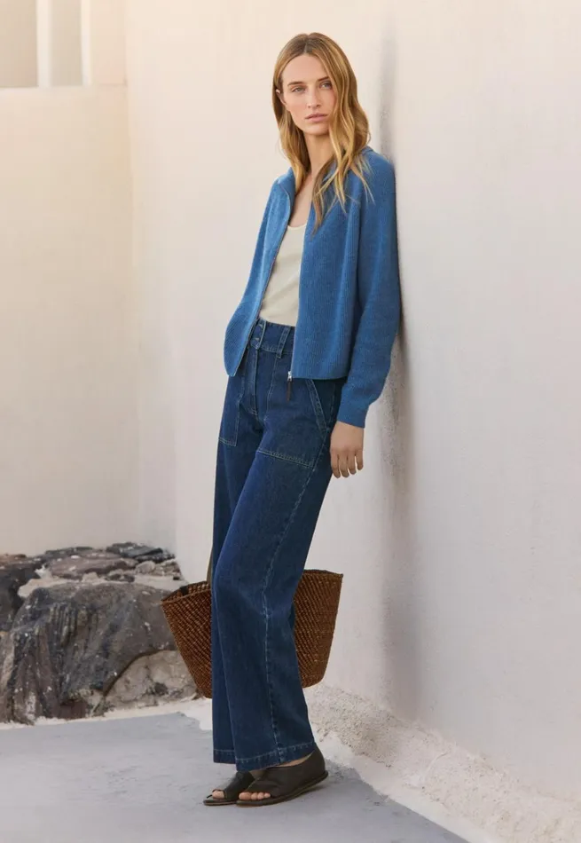 Women Indigo Trousers Poetry Fashion Trousers and Shorts