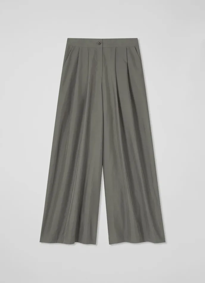 Women Isla Khaki Wide Leg Trousers With TENCEL Modal Khaki LKBennett Trousers Women Isla Khaki Wide Leg Trousers With TENCEL Modal Khaki LKBennett Trousers