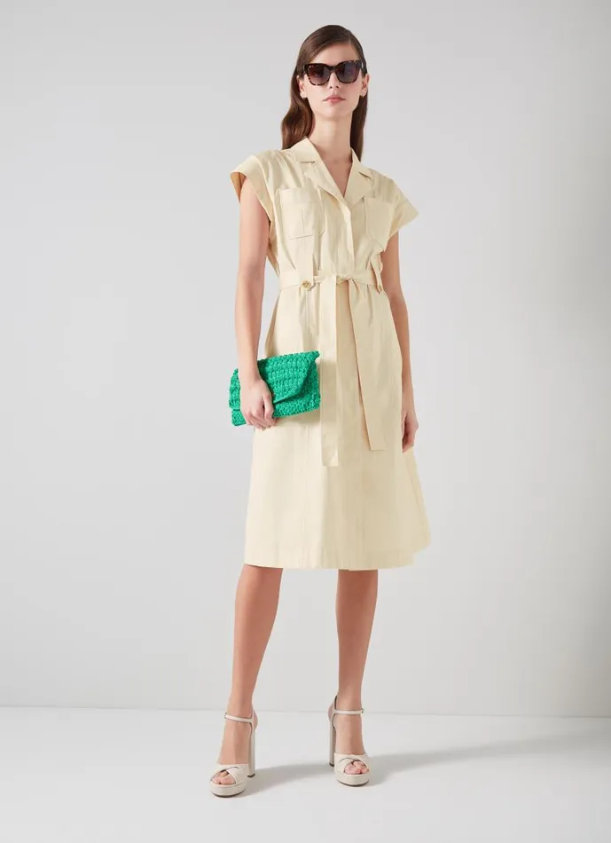 Women Ivy Cream Organic Cotton UtilityStyle Shirt Dress Ecru LKBennett Dresses Women Ivy Cream Organic Cotton UtilityStyle Shirt Dress Ecru LKBennett Dresses