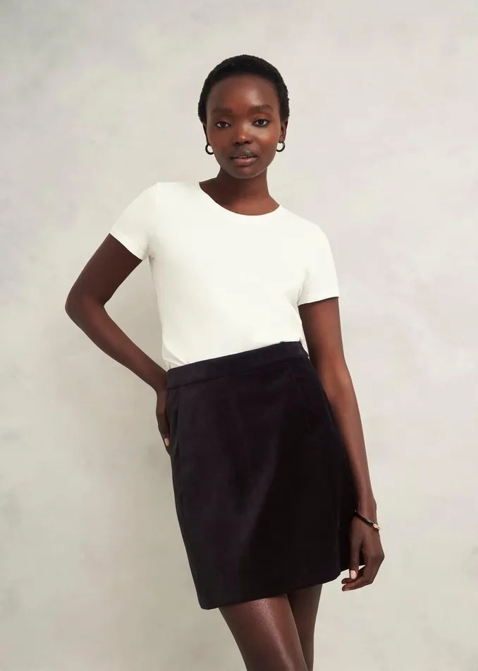 Women Izzy Velvet Skirt Black Hobbs Skirts
