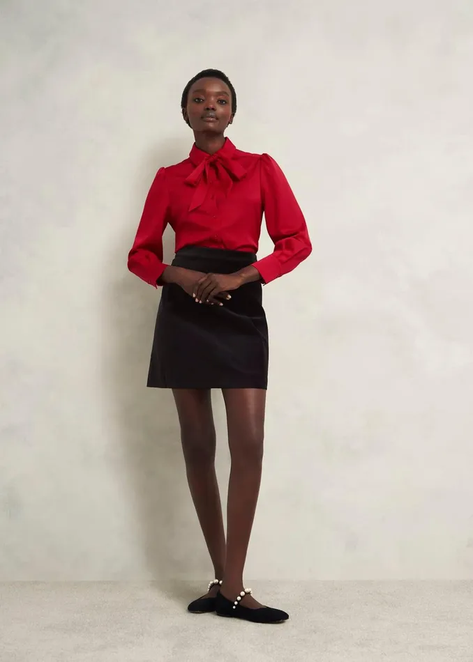 Women Izzy Velvet Skirt Black Hobbs Skirts