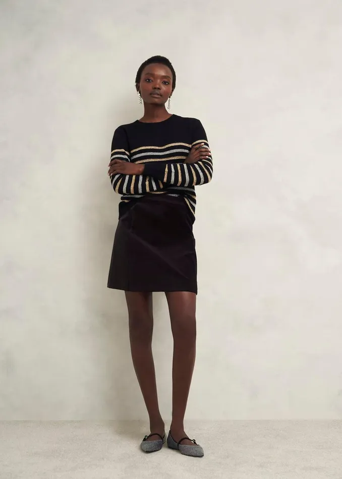 Women Izzy Velvet Skirt Black Hobbs Skirts