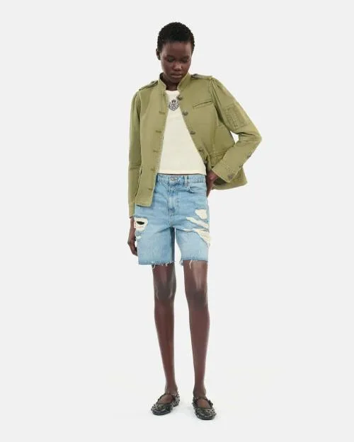 Women Jackets and Blazers The Kooples Khaki Officer Style Jacket Olive Night