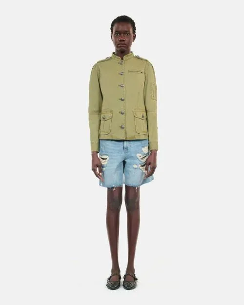 Women Jackets and Blazers The Kooples Khaki Officer Style Jacket Olive Night