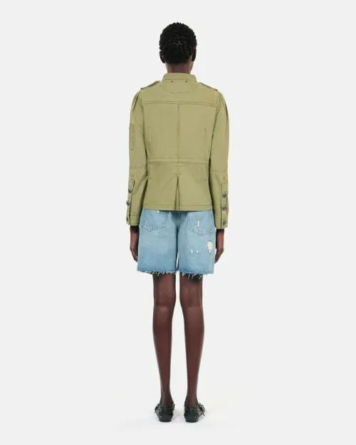 Women Jackets and Blazers The Kooples Khaki Officer Style Jacket Olive Night