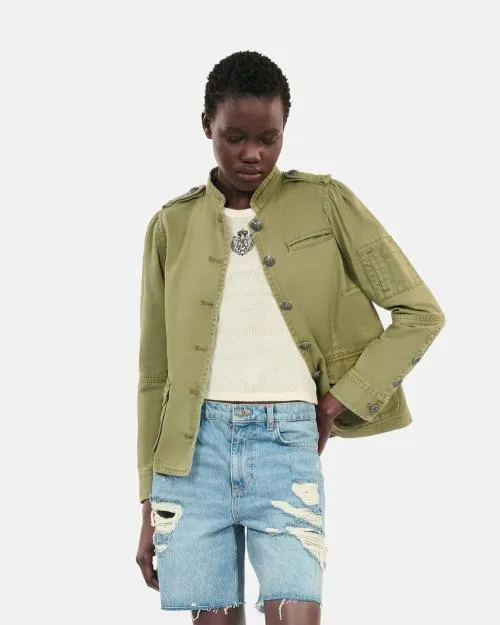 Women Jackets and Blazers The Kooples Khaki Officer Style Jacket Olive Night