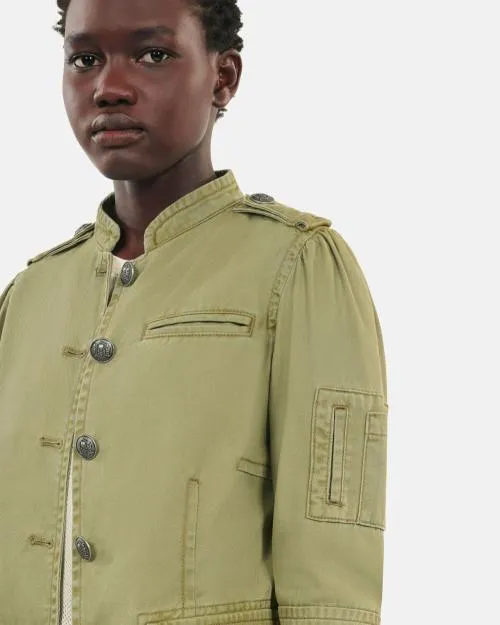 Women Jackets and Blazers The Kooples Khaki Officer Style Jacket Olive Night
