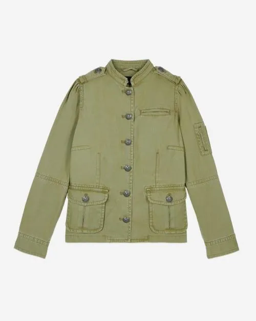Women Jackets and Blazers The Kooples Khaki Officer Style Jacket Olive Night