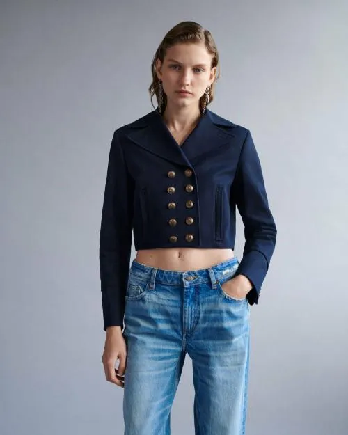 Women Jackets and Blazers The Kooples Navy Blue Jacket Navy