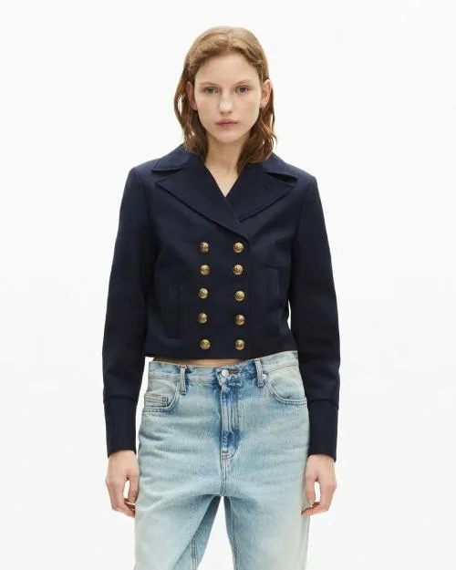 Women Jackets and Blazers The Kooples Navy Blue Jacket Navy