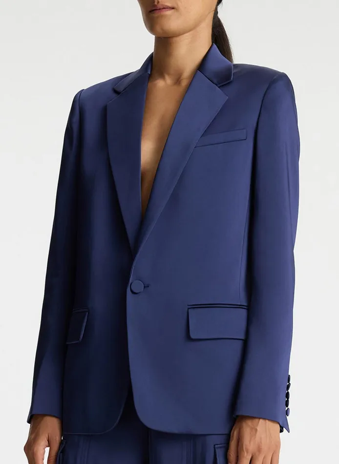 Women Jackets and Coats ALC Axel Satin Jacket Evening Blue